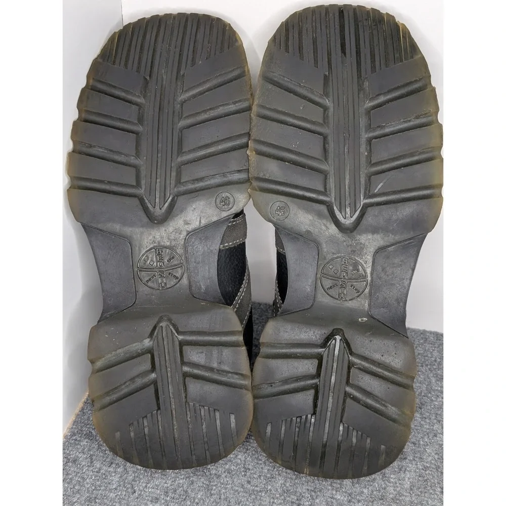 Vtg Bed Stu The Next Step Black Leather Mens Shoes EU 46 Grunge Emo Quality Lace